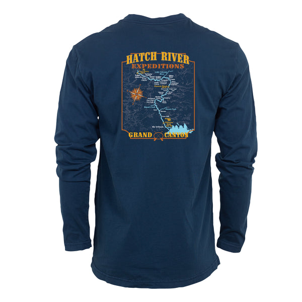 Long Sleeve Pigment Dyed Tee w/Colorado River map
