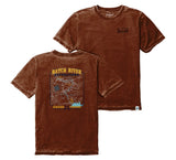 Burnout Crewneck T-shirt with River Map