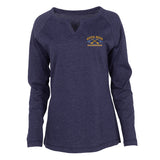 Women's Long Sleeve Essential Notch Neck Map Tee w/Colorado River map - Navy Heather
