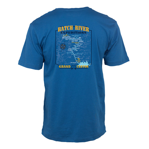 Short Sleeve Pigment Dyed Tee w/Colorado River map - Seaport (blue)