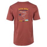 Short Sleeve Pigment Dyed Tee w/Colorado River map - Marsala (red)